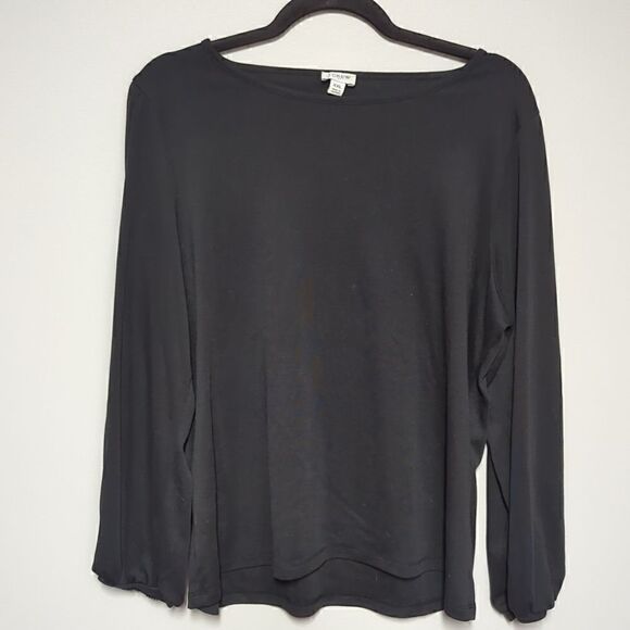 J. Crew Tops - J Crew Long Sleeve Black Blouse